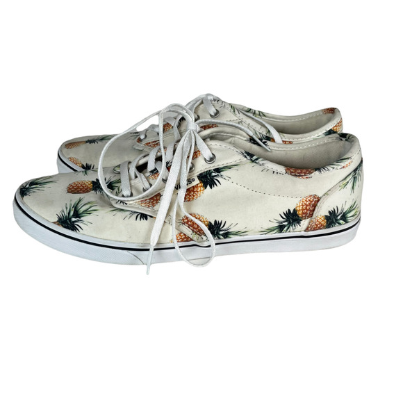 VANS Pineapple Pattern Fabric Lace-Up Low Sneakers Size 8.5 - Picture 7 of 8